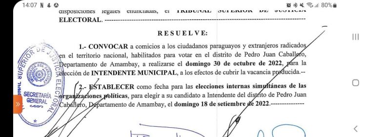 PJC elegirá a nuevo intendente el próximo 30 de octubre