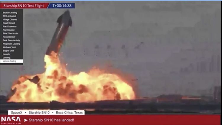 El prototipo de cohete de SpaceX explot pocos minutos despus de lo que haba parecido ser un aterrizaje exitoso