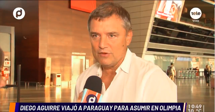Las primeras palabras de Diego Aguirre como DT de Olimpia