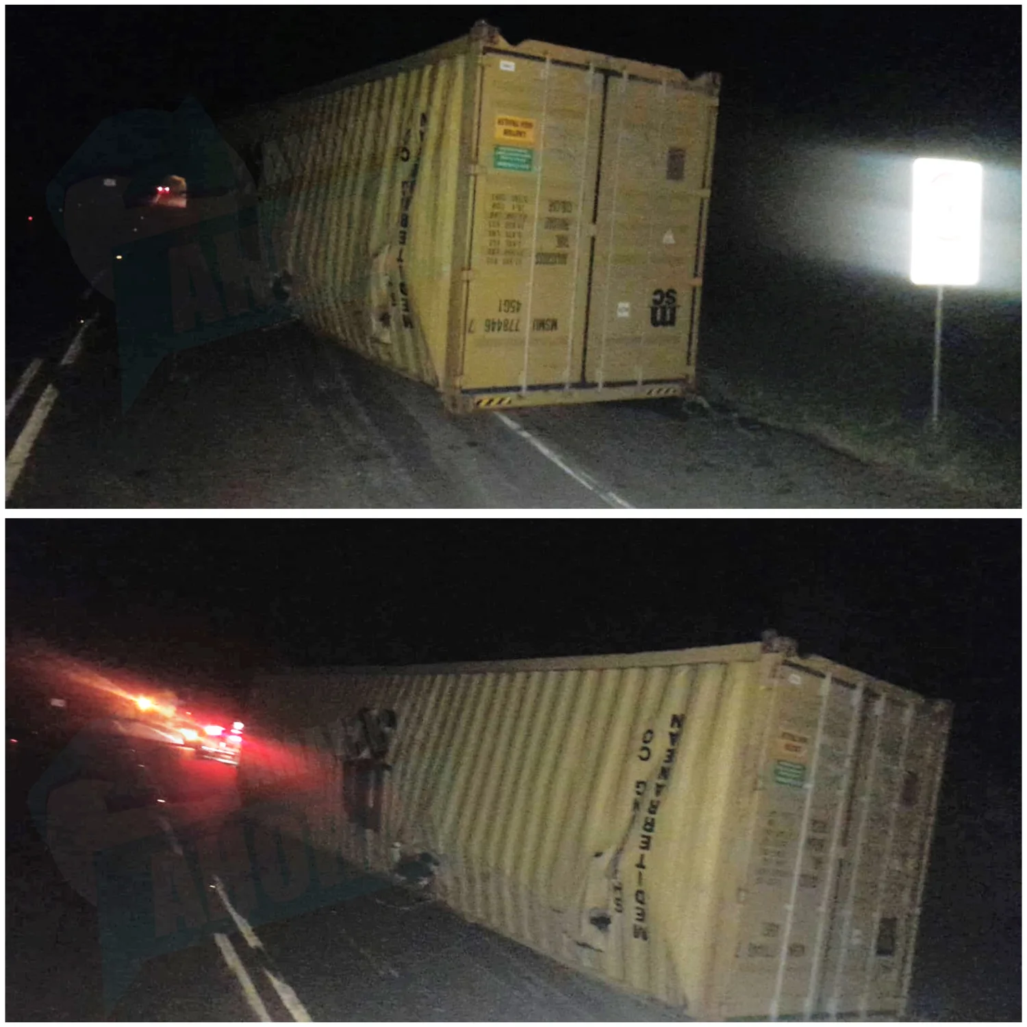Un contenedor se desprende de un camión sobre la ruta PY05 en Cerro Corá