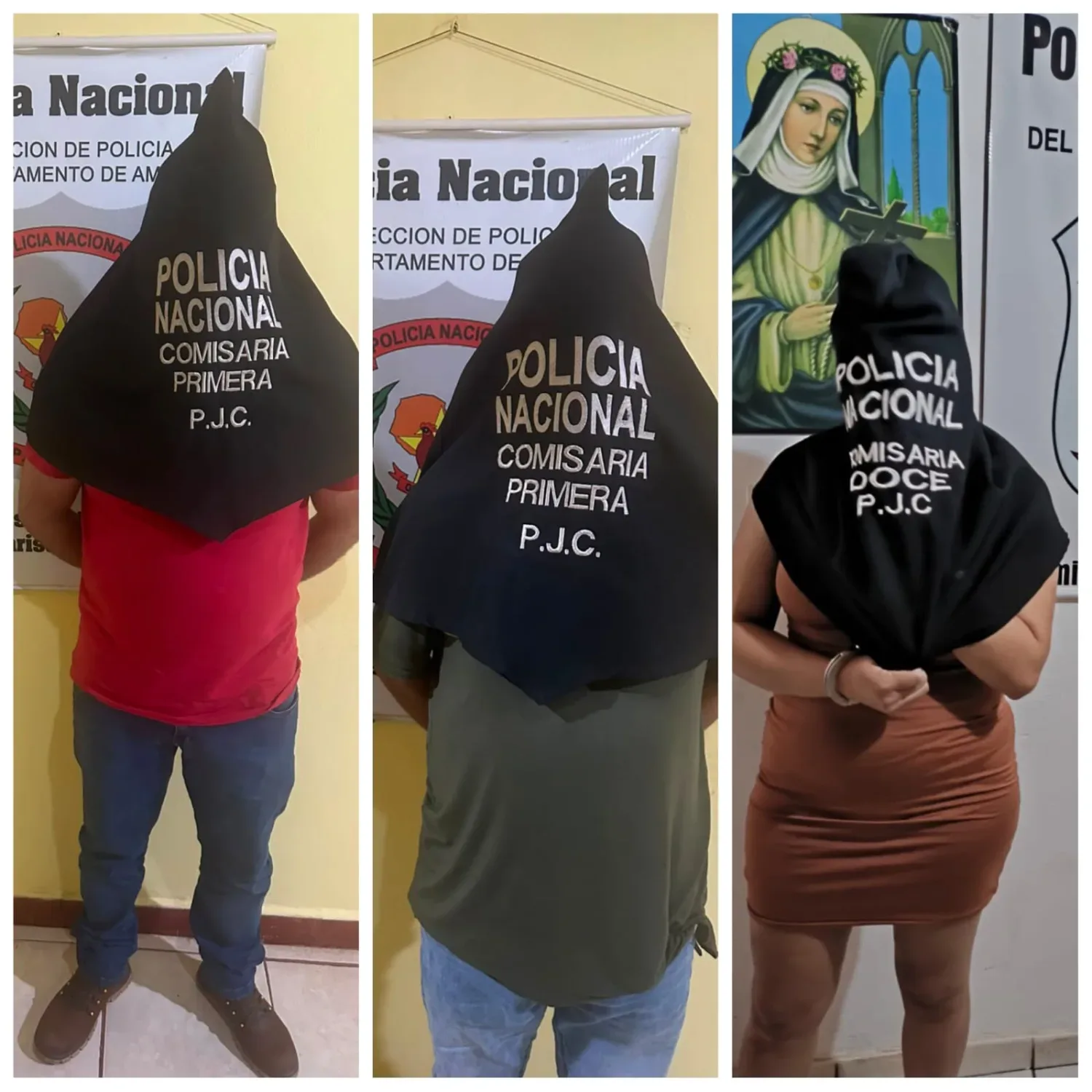 Una mujer choca el portón de una comisaría tras la detención de dos hombres en Pedro Juan