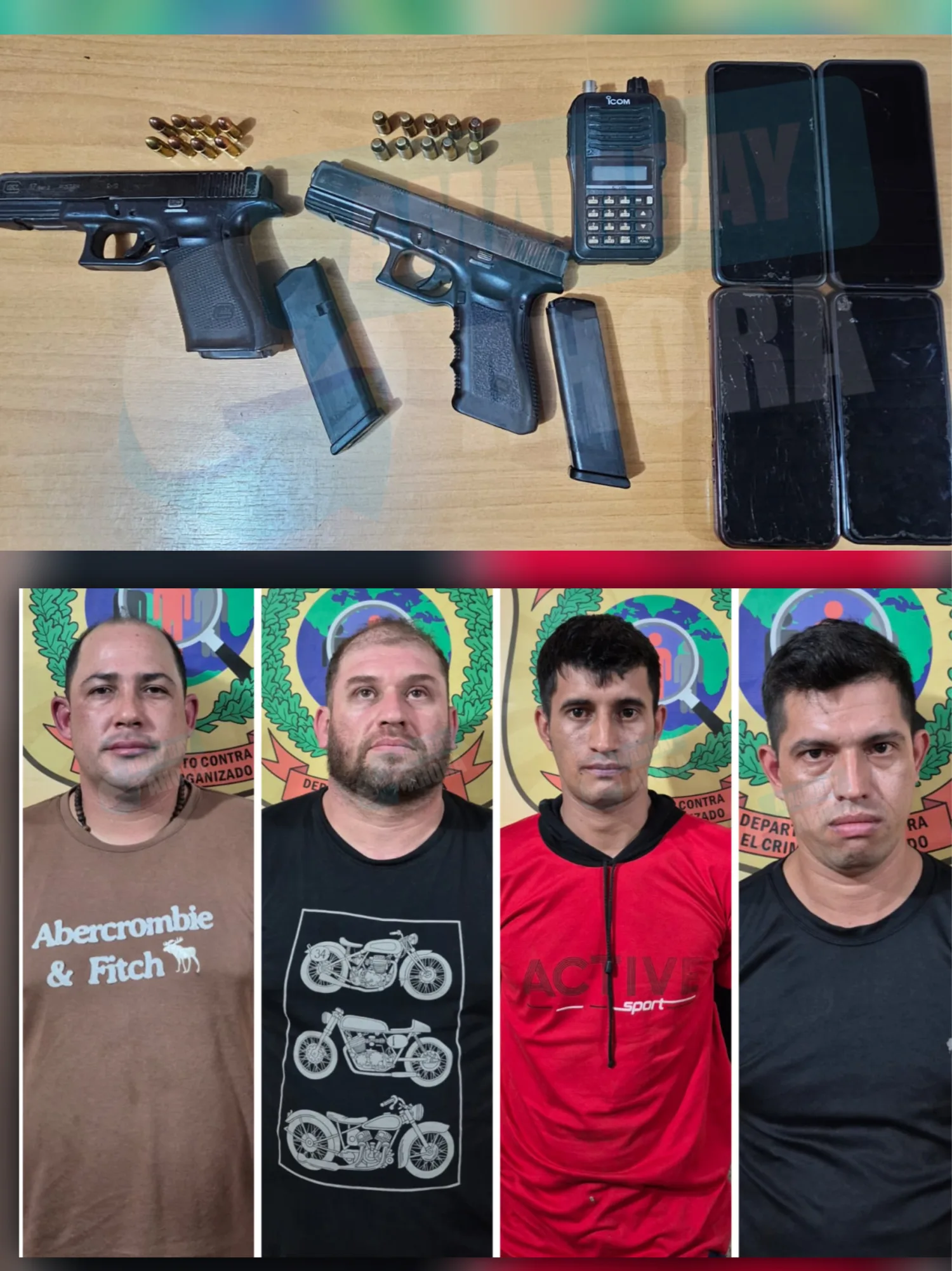 Cuatro aprehendidos con armas de fuego tras persecución en PJC