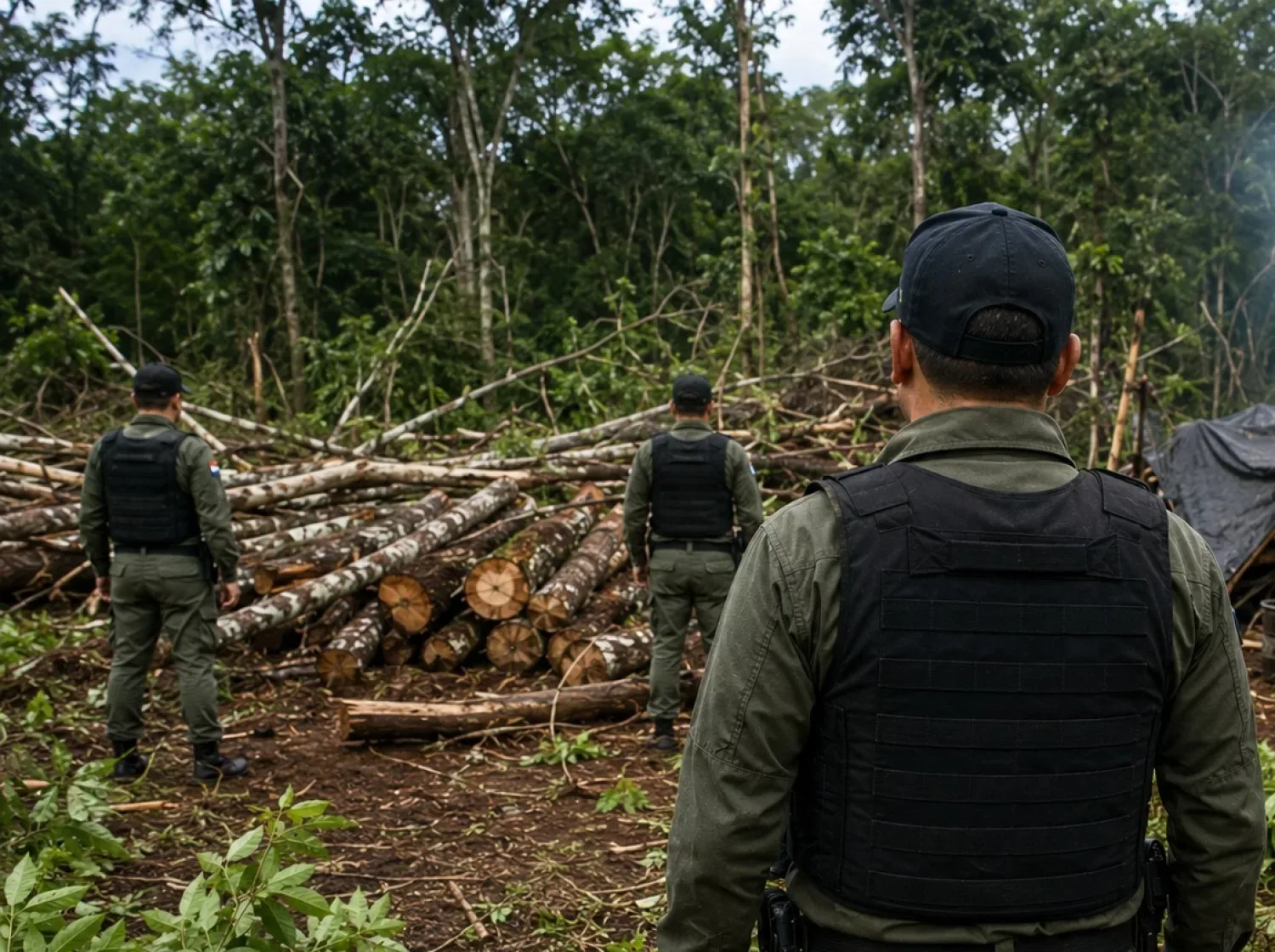 Tres aprehendidos por tala de árboles y delitos ambientales en Bella Vista Norte