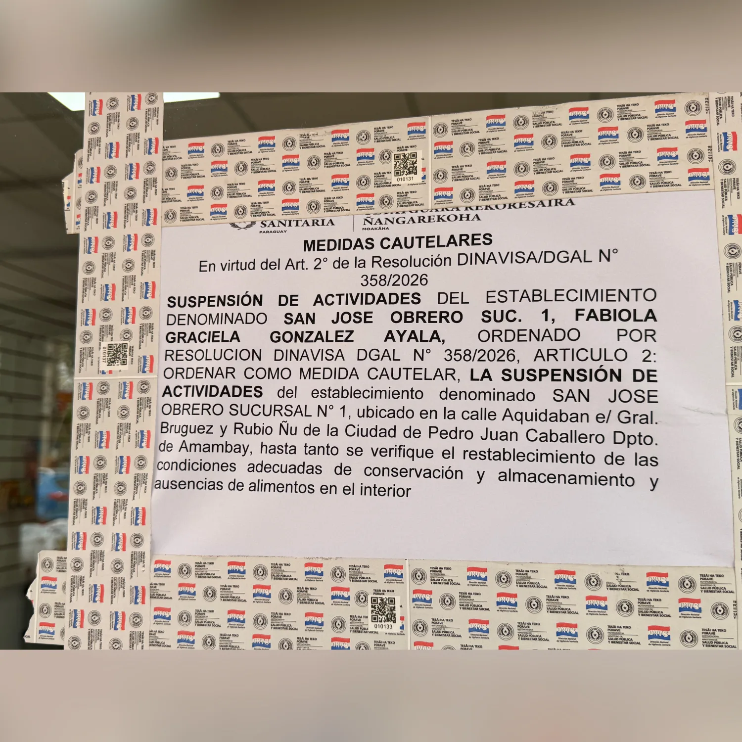DINAVISA suspende actividades de 11 farmacias en PJC