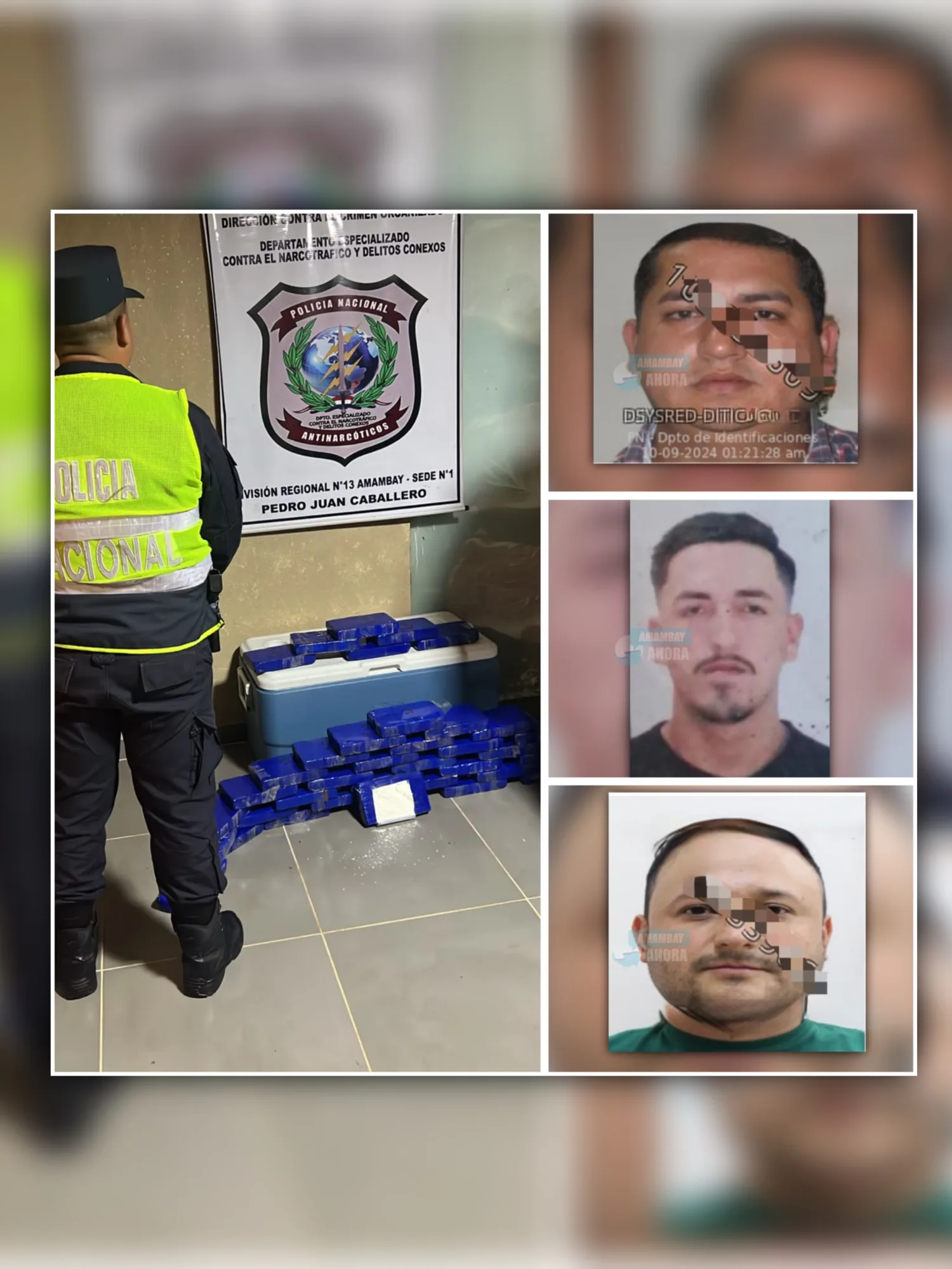Caen con 43 panes de cocaína tras allanamiento a una carnicería en Pedro Juan