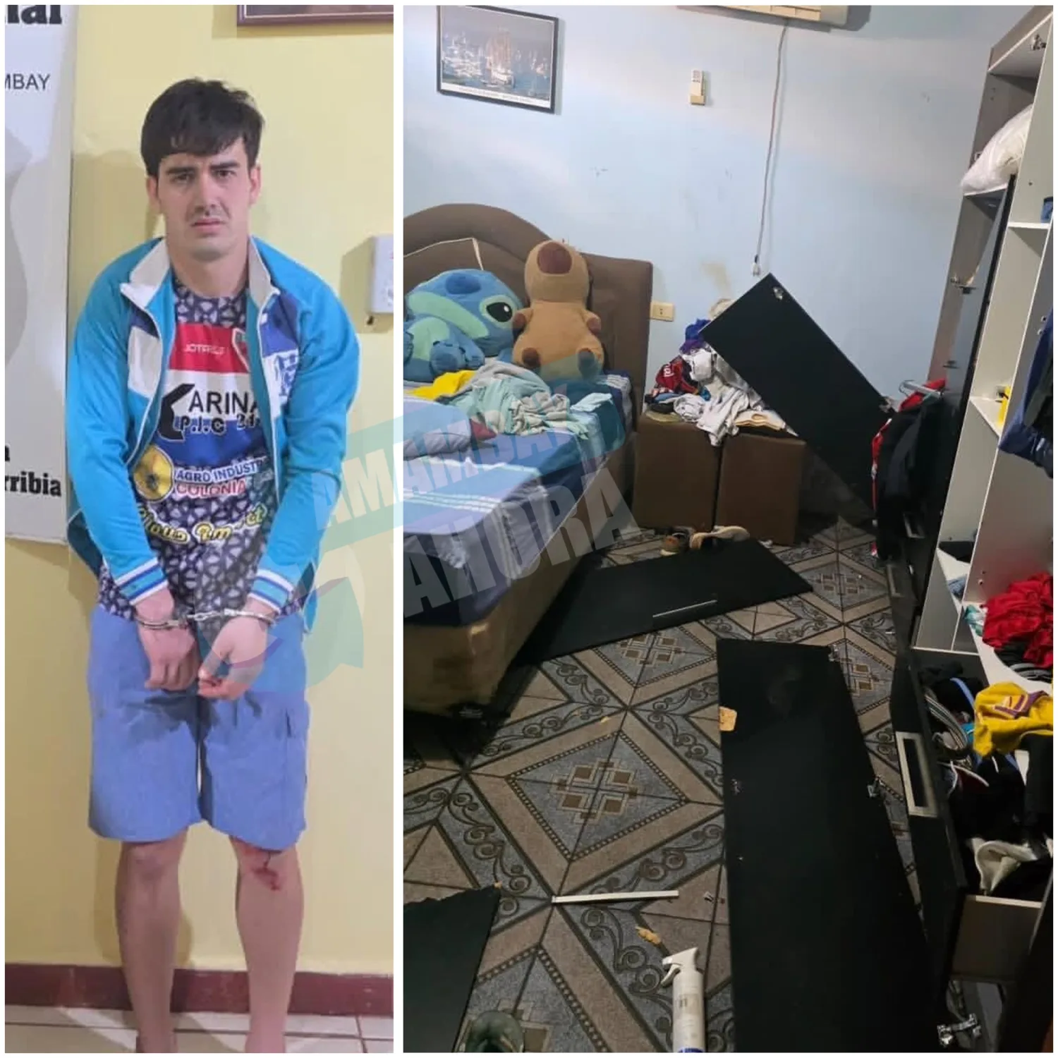 Detienen a un joven tras agredir a su madre y caer de un techo en Pedro Juan Caballero