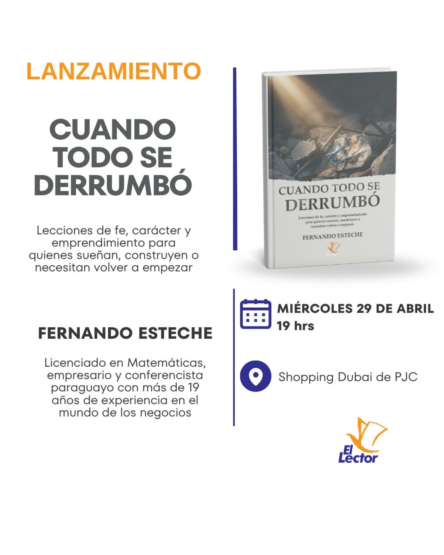 Lanzan hoy en PJC el libro  “Cuando todo se derrumbó”